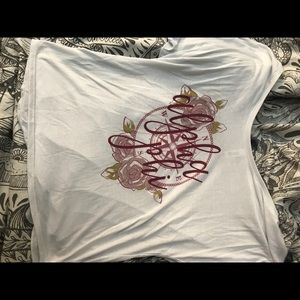 Alpha Phi off the should tee shirt
